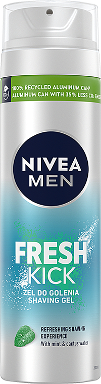 Erfrischendes Rasiergel mit Minze und Kaktuswasser - NIVEA MEN Fresh Kick Shaving Gel — Bild N1