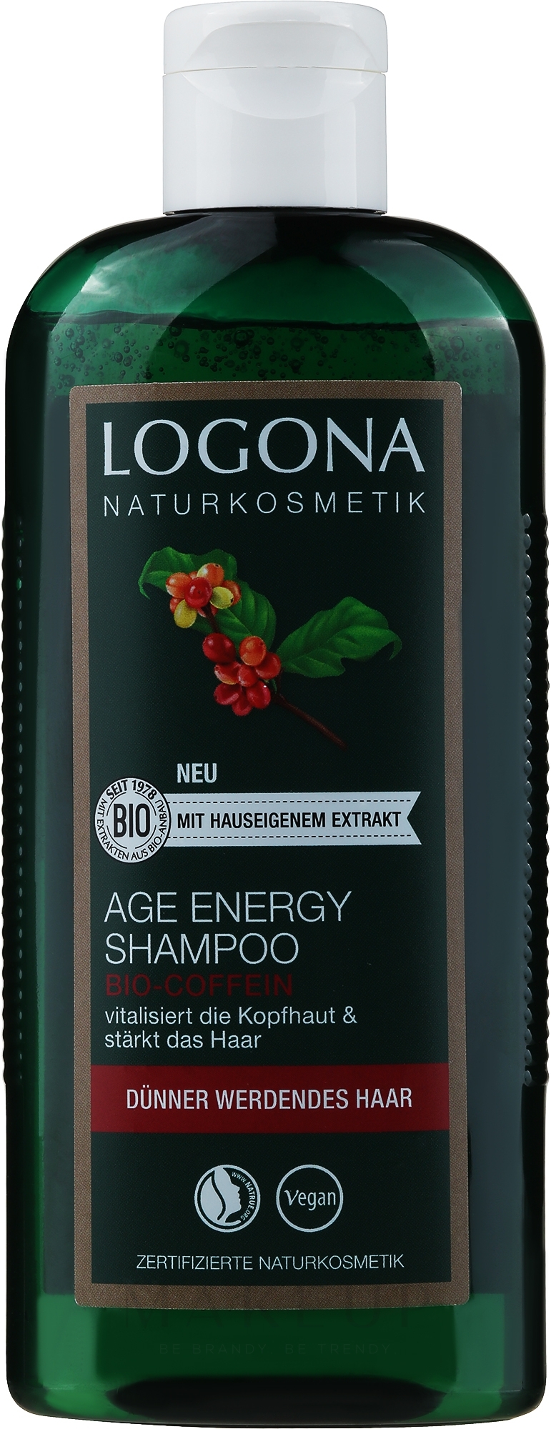 Haarshampoo mit Koffein - Logona Hair Care Age Energy Shampoo — Bild 250 ml