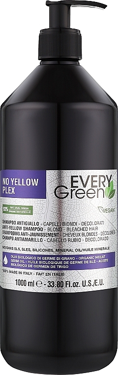 Anti-Gelb-Shampoo für blondes und blondiertes Haar - EveryGreen No Yellow Plex Shampoo — Bild N2