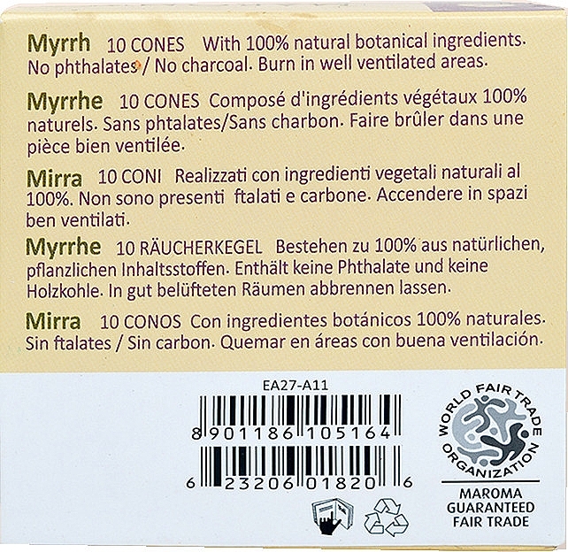 Räucherkegel Myrrhe - Maroma Encens d'Auroville Cone Incense Myrrh — Bild N2