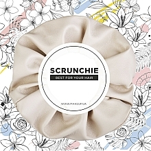 Düfte, Parfümerie und Kosmetik Scrunchie-Haargummi Faux Leather Classic beige - MAKEUP Hair Accessories