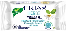 Düfte, Parfümerie und Kosmetik Erfrischende Tücher für die Intimhygiene mit römischer Kamille und grünem Tee - Fria Herbs Intimate Hygiene Wipes