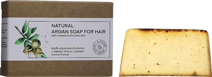 Festes Argan-Shampoo für das Haar mit Leinöl und Aloe Vera - E-Fiore Natural Argan Soap For Hair — Bild N3