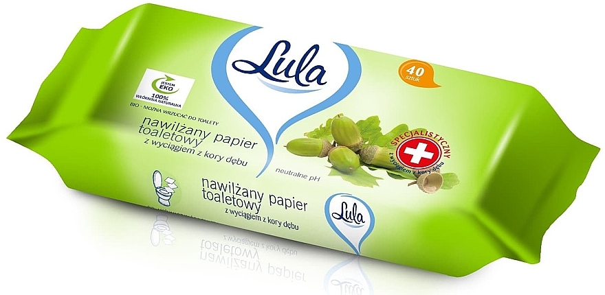 Feuchtes Toilettenpapier mit Eichenrindenextrakt 40 St. - Lula — Bild N1