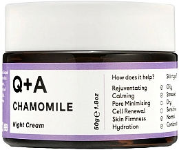 Düfte, Parfümerie und Kosmetik Nachtcreme für das Gesicht mit Kamille - Q+A Chamomile Night Cream