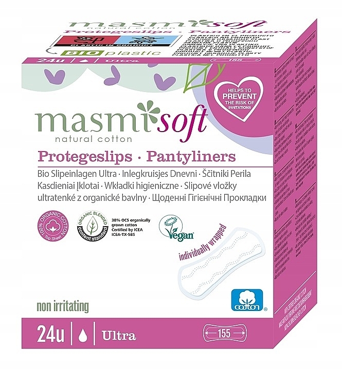 Bio Slipeinlagen ultra 24 St. - Masmi Natural Cotton Soft Pantyliners — Bild N1