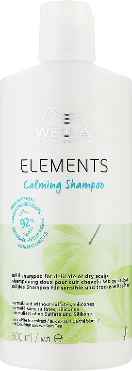 Beruhigendes Shampoo mit Weißtee-Extrakt für empfindliche oder trockene Kopfhaut - Wella Professionals Elements Calming Shampoo — Bild N3