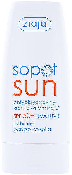 Antioxidative Sonnencreme für das Gesicht SPF 50+ - Ziaja Sopot Sun Face Cream SPF 50