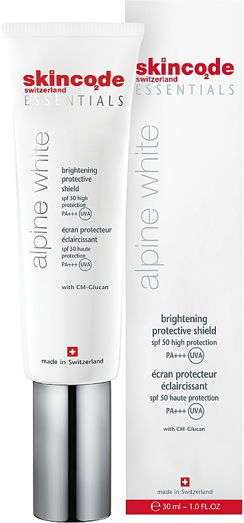 Aufhellende Gesichtsschutzcreme mit CM-Glucan - Skincode Essentials Alpine White Brightening Protective Shield SPF50 PA+++ — Bild N1