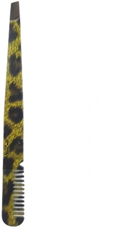 Augenbrauenpinzette mit Kamm Leopard - Deni Carte — Bild N1