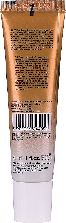 Glättende und verjüngende Make-up Base mit Mineralien gegen Falten und Mimikfalten - Vollare Cosmetics Wrinkles Filler Base — Bild N2