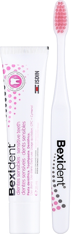 Zahnpflegeset - Isdin Bexident Sensitive Kit (Zahnpasta 25ml + Zahnbürste 1 St. + Kosmetiktasche 1 St.) — Bild N2