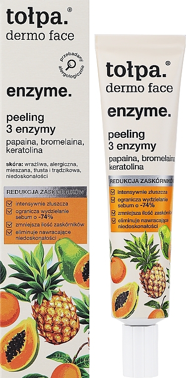 Reinigendes Gesichtspeeling mit Papaya-, Bromelain- und Keratinase-Enzymen - Tolpa Dermo Face Sebio Cleansing Mask-Peeling — Bild N2