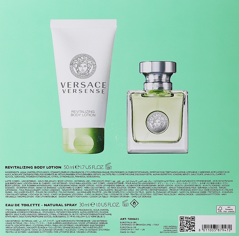 Versace Versense - Duftset (Eau de Toilette 30ml + Körperlotion 50ml) — Bild N2