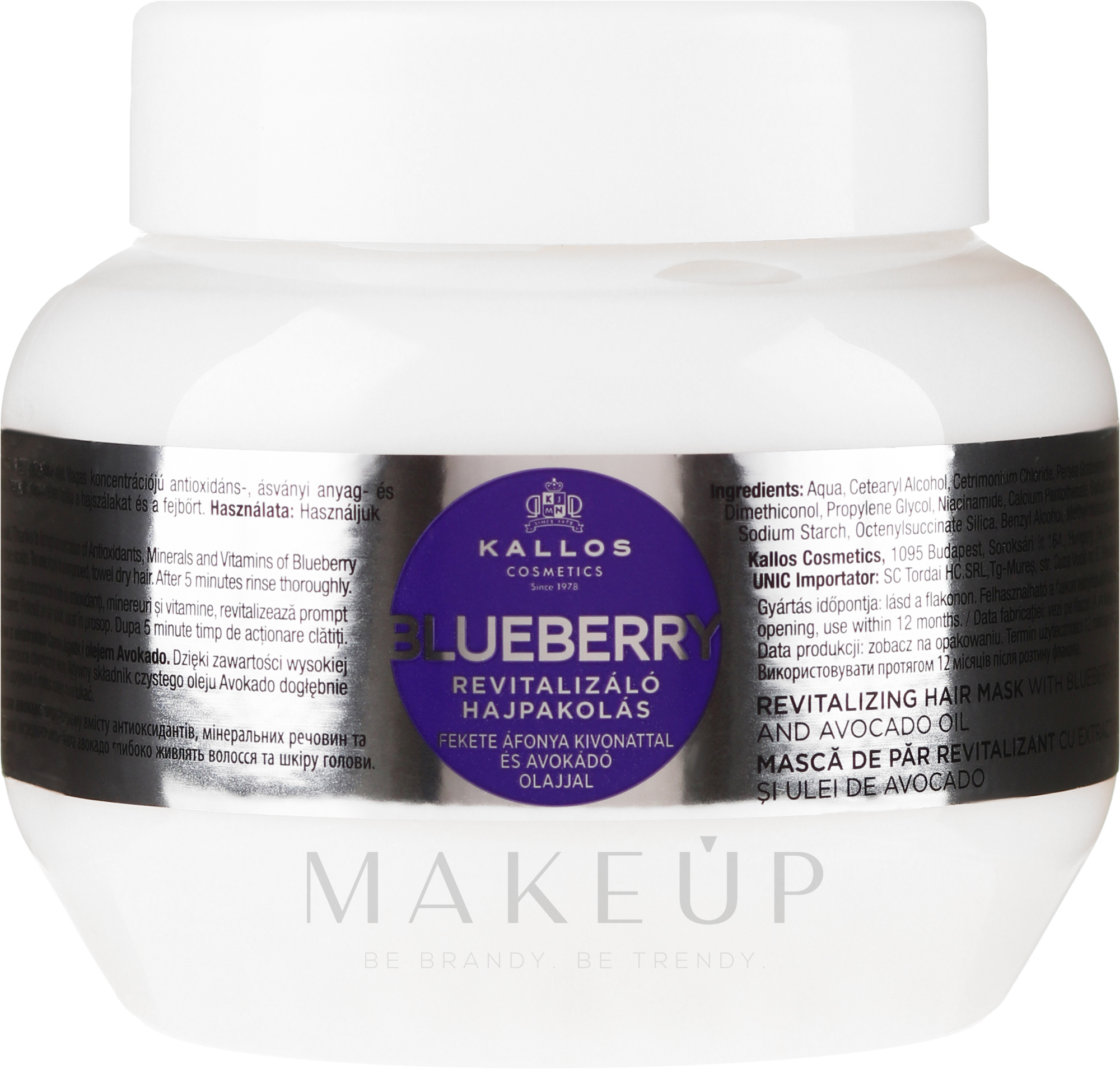Haarmaske mit Heidelbeerextrakt - Kallos Cosmetics Blueberry Hair Mask — Bild 275 ml