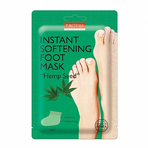 Weichmachende Fußmaske in Socken mit Hanfsamenöl - Purderm Instant Softening Foot Mask "Hemp Seed" — Bild N1