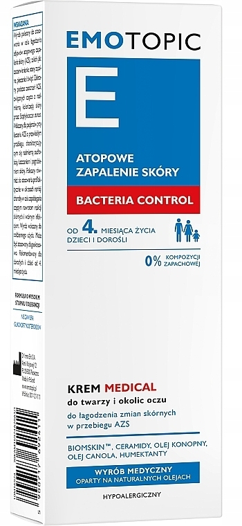 Gesichts- und Augencreme - Pharmaceris E Emotopic Bacteria Control Medical Cream — Bild N2