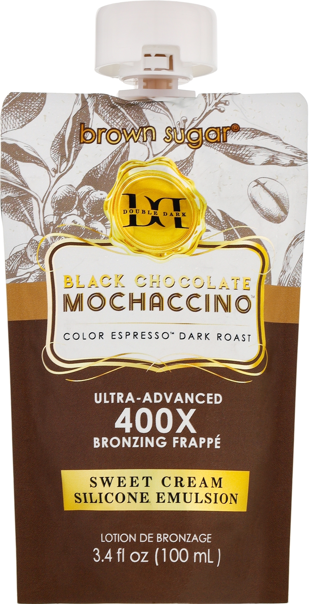 Cremesoufflé mit ultradunklen Bronzern - Tan Incorporated Brown Sugar 400x Black Chocolate Mochaccino (Doypack)  — Bild 100 ml