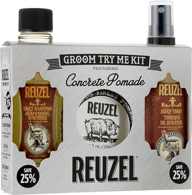 Set - Reuzel Concrete Try Me Kit (h/pomade/35g + h/tonic/100ml + shm/100ml) — Bild N2