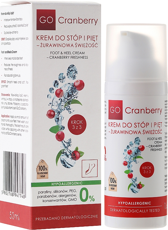 Fuß- und Fersencreme mit Moosbeerextrakt - GoCranberry Cosmetics Foot and Heel Cream — Bild N1