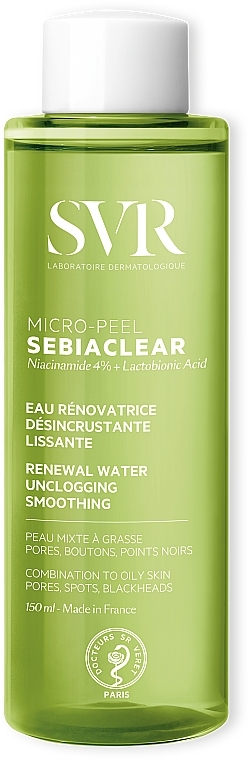 Regenerierendes und glättendes Wasser mit Niacinamid und Lactobionsäure - SVR Sebiaclear Micro Peel — Bild N2
