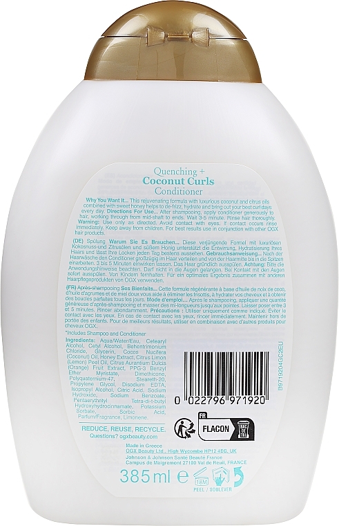 Haarspülung für lockiges Haar mit Kokosöl und Honig - OGX Coconut Curls Conditioner — Bild N2