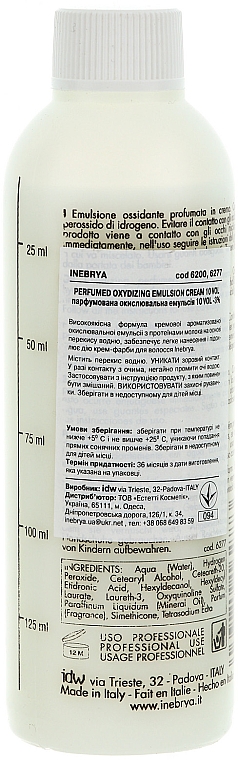 Parfümierte Oxydationsemulsion in Cremeform 3% - Inebrya Hydrogen Peroxide — Bild N2