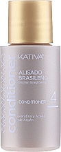 Haarpflegeset mit Keratin - Kativa Alisado Brasileno Con Glyoxylic & Keratina Vegetal Kit (Pre-Behandlung Shampoo 15ml + Behandlung zur Haarglättung 150ml + Shampoo 30ml + Conditioner 30ml + Pinsel 1St. + Handschuhe) — Bild N5