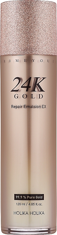 Pflegende und glättende Gesichtsemulsion für einen strahlenden Teint mit Gold - Holika Holika Prime Youth 24K Gold Repair Emulsion — Bild N1