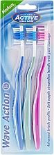 Zahnbürste mittel Wave Action blau, grün, rosa 3 St. - Beauty Formulas Active Oral Care Active Wave Action — Bild N1