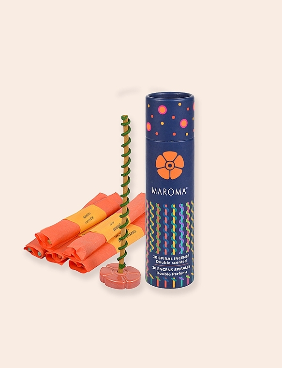 Räucherstäbchen-Set №1 - Maroma Encens d'Auroville Double Scented Spiral Incense Sticks Orange — Bild N3