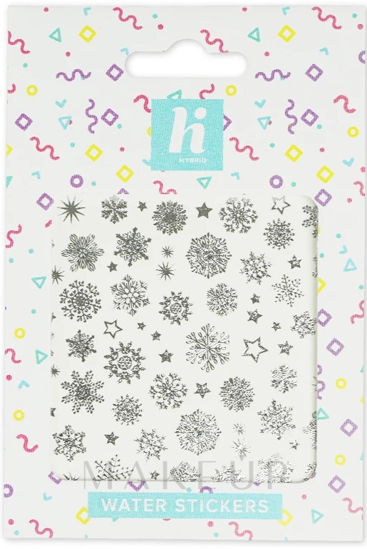 Dekorative Wassersticker für die Nägel - Hi Hybrid Nail Stickers  — Bild 01 - Xmas Silver Snowflakes