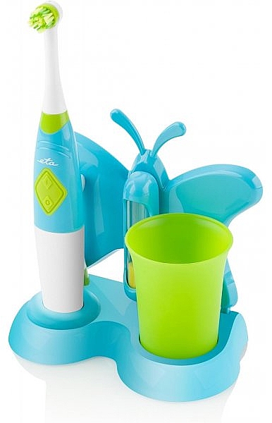Kinderzahnbürste grün - ETA Toothbrush With Water Cup And Holder Sonetic — Bild N1