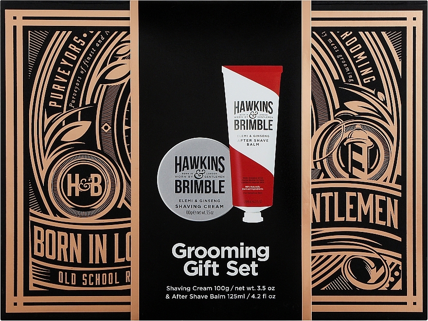 Rasier-Geschenkset - Hawkins & Brimble Shaving Gift Box (Rasiercreme/100 ml + After Shave Balsam/125 ml) — Bild N1