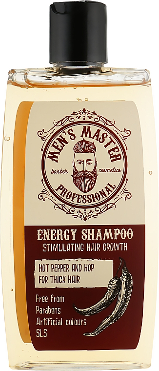 Stimulierendes Shampoo mit rotem Pfeffer, Koffein und Hopfen - Man's Master — Bild N2