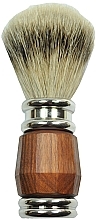 Rasierpinsel Rosenholz-Silber - Golddachs Shaving Brush Silver Tip Badger Palisander Silver Chrome Plated — Bild N1