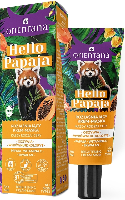 Aufhellende Creme-Gesichtsmaske mit Vitamin C und Squalan - Orientana Hello Papaja	 — Bild N1