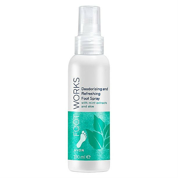 Erfrischendes Fußspray mit Minze und Aloe - Avon Works Deodorising And Refreshing Foot Spray — Bild N1