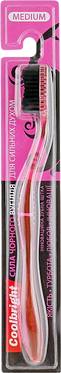 Zahnbürste mittel mit Aktivkohle rosa - Coolbright Medium — Bild N2