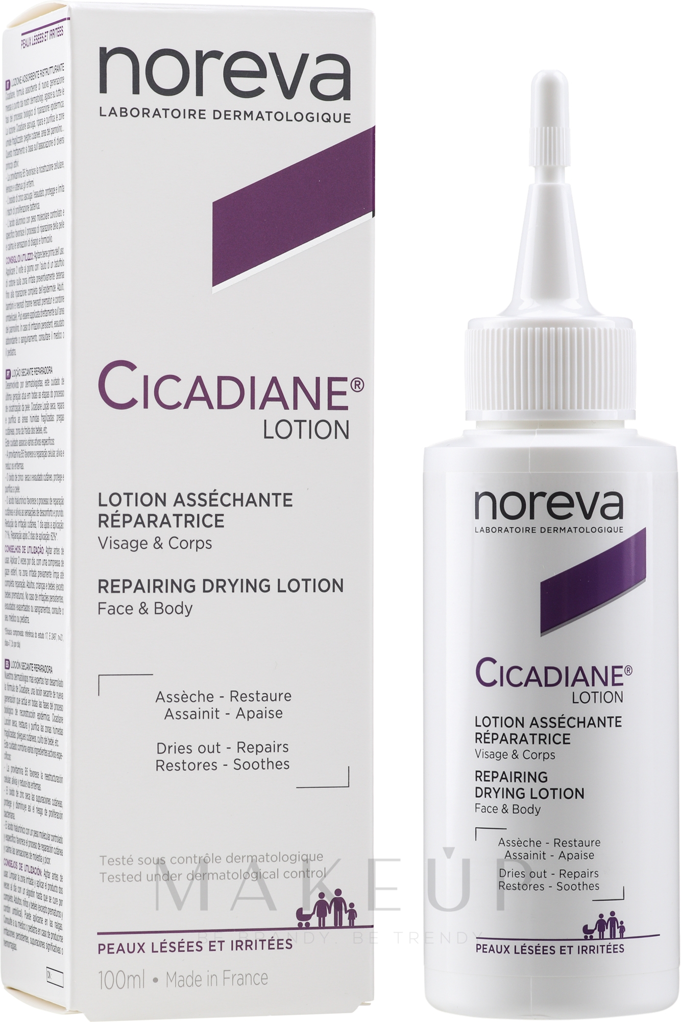 Regenerierende, beruhigende Gesichts- und Körperlotion - Noreva Cicadiane Repairing Drying Lotion — Bild 100 ml