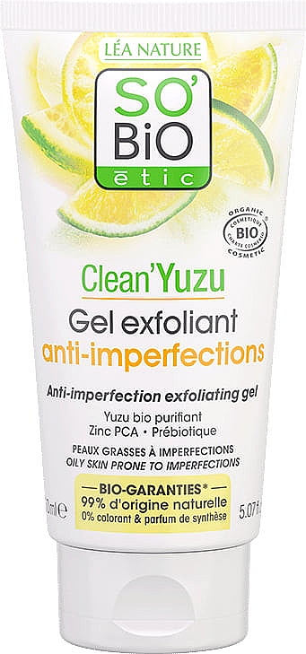 Peeling-Gel für das Gesicht - So'Bio Etic Clean'Yuzu Exfoliating Gel — Bild N1