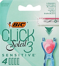 Düfte, Parfümerie und Kosmetik Ersatzklingen 4 St. - Bic Click 3 Soleil Sensitive