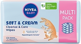 Düfte, Parfümerie und Kosmetik Biologisch abbaubare Tücher 4x57 St. - Nivea Baby Soft & Cream 