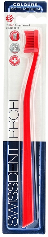 Zahnbürste mittel Colours rot - SWISSDENT Profi Colours Soft-Medium Toothbrush Red&Red — Bild N1
