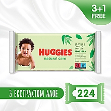 Düfte, Parfümerie und Kosmetik Feuchttücher für Babys Natural Care 4x56 St. - Huggies