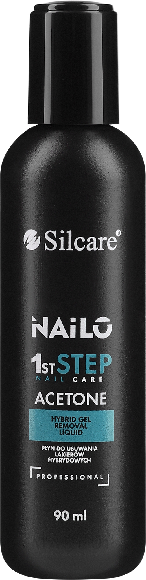 Aceton zum Entfernen von Acrylnägel und Klebstoff - Silcare Nailo Aceton 1st Step Nail Care — Bild 90 ml