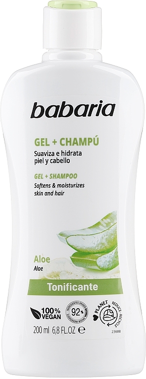 Feuchtigketsspendendes Bade- und Duschgel mit Aloe Vera - Babaria Aloe Vera Bath And Shower Gel+Shampoo — Bild N1