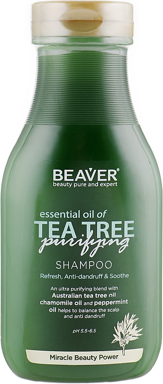 Shampoo für fettiges Haar mit Teebaumöl - Beaver Professional Essential Oil Of Tea Tree Shampoo — Bild N1