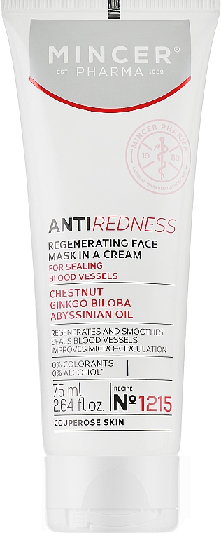 Regenerierende Gesichtscreme-Maske für erweiterte Kapillaren №1215 - Mincer Pharma Anti Redness N°1215 Cream-Mask — Bild N1