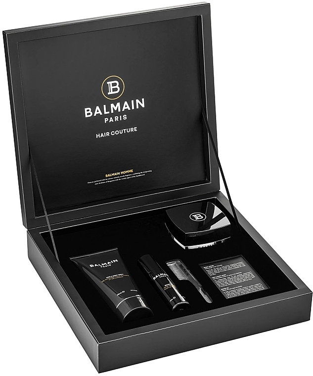 Haarpflegeset - Balmain Signature Men's Giftset (Bartöl 30ml + Haarshampoo 200ml + Kopfhautpeeling 100g + Bartkamm 1 St.) — Bild N2